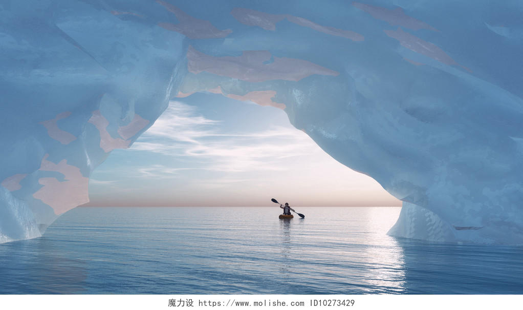 冰河一艘船孤独自然风景冬季冬天下雪雪山山峰大山